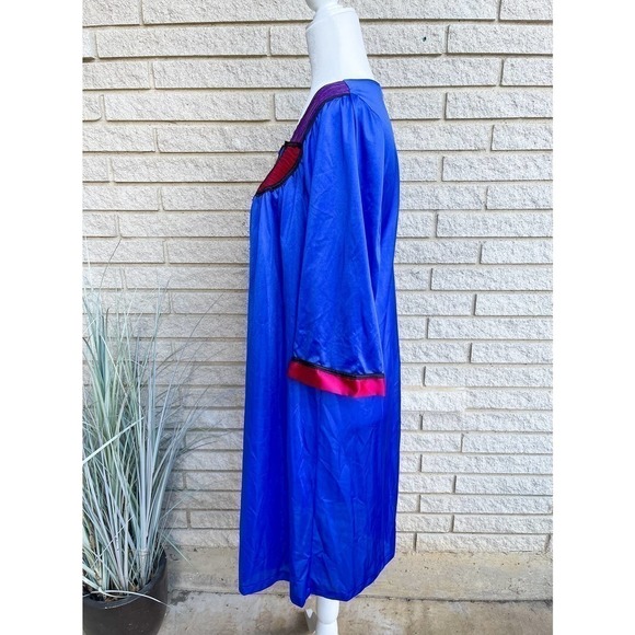 90S Nylon Nightgown Henson Kickernick Royal Blue Size Medium - Picture 3 of 8